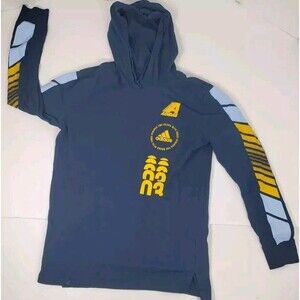 Adidas Hoodie t-shirt Kids Large Adult SM Blue‎ Pull Over Cotton.  Athleisure